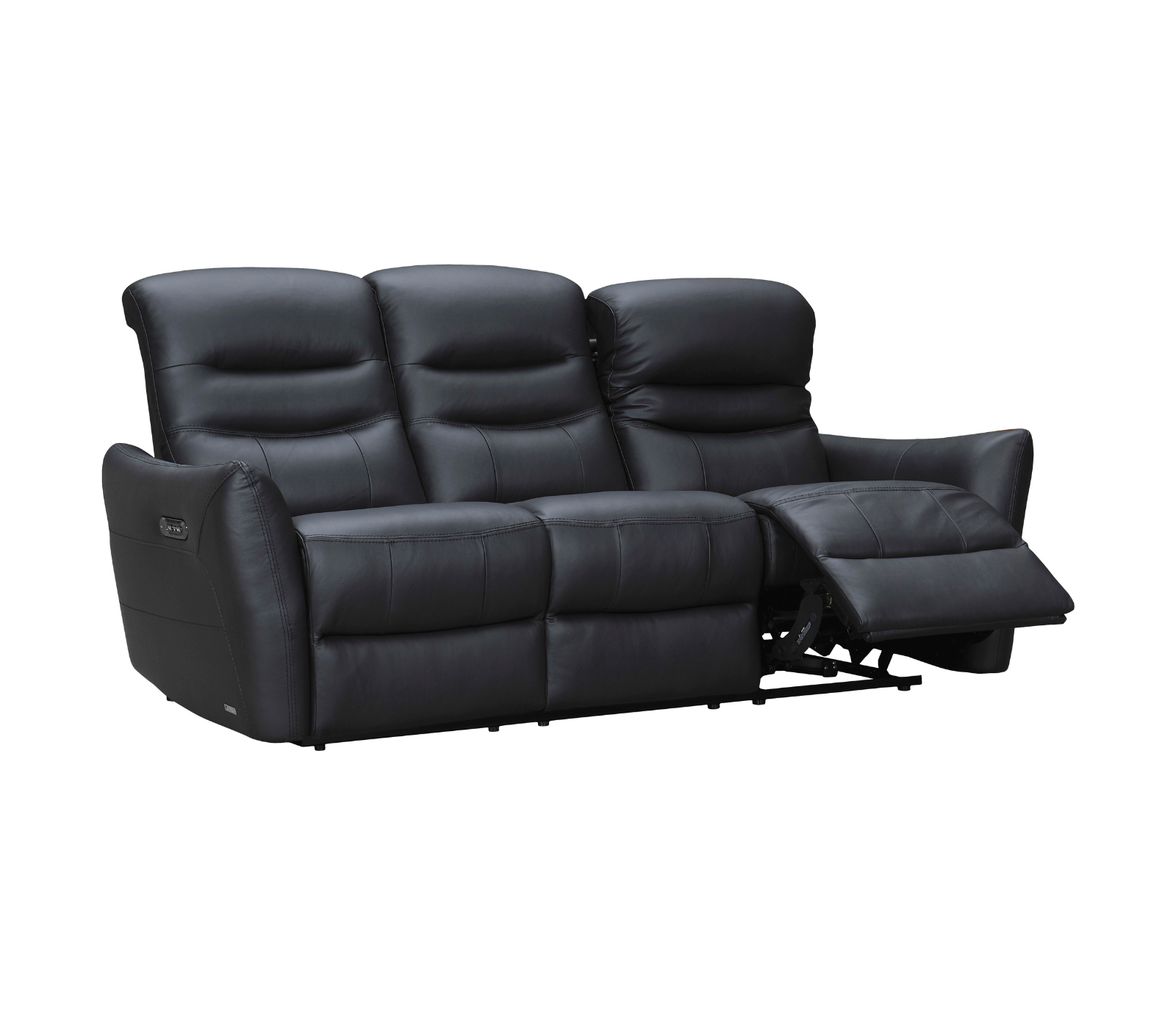Zeus Sofa - Power Reclining w/ Power Headrests - Black Leather