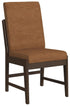 Brisden Dining Chair - Cognac Brown Fabric