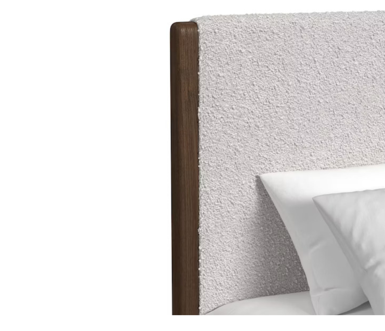 Brisden Upholstered Panel Bed  w/ LED Lights - Beige Boucle Fabric