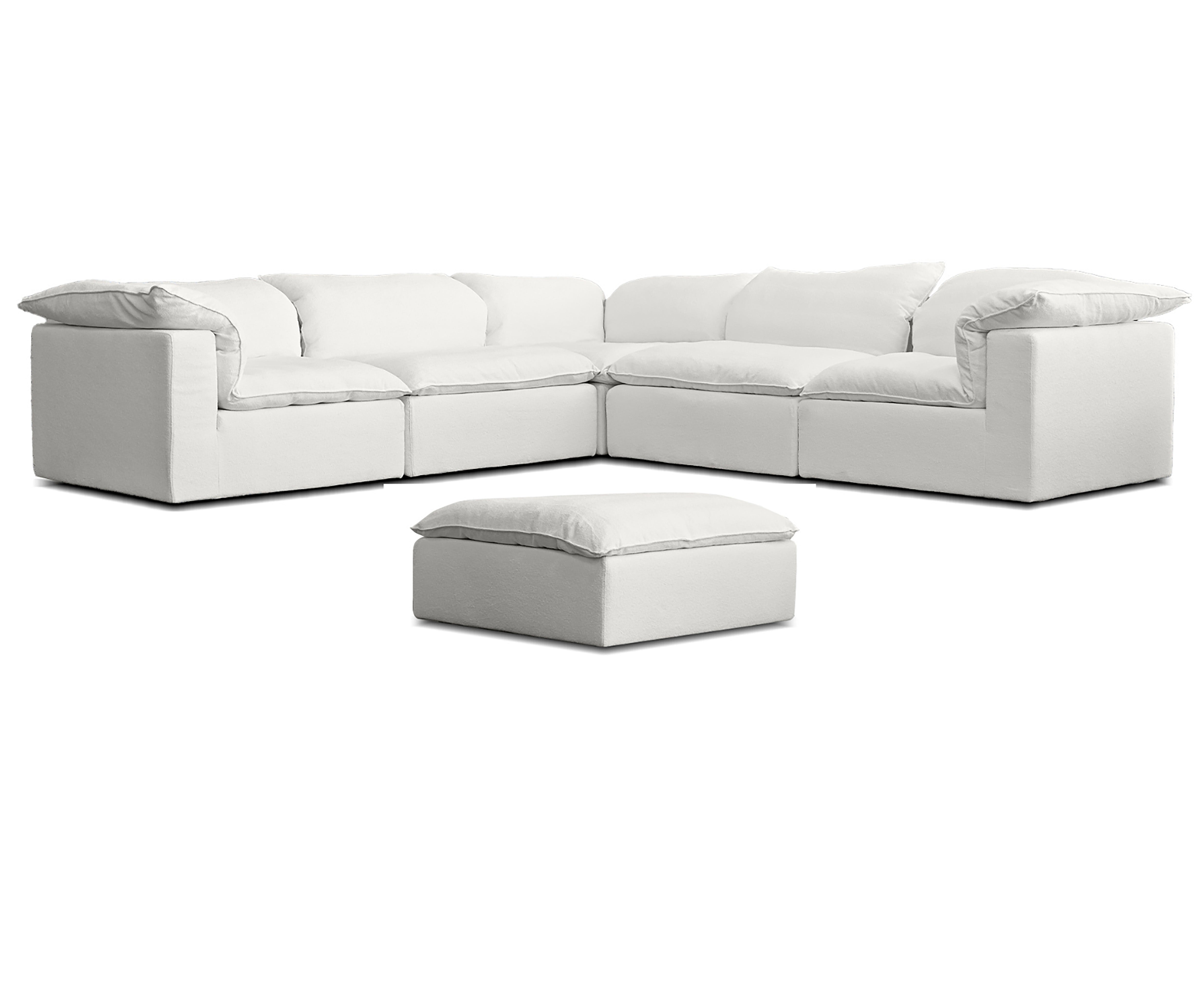 Cloud 99 - 6 Piece Sectional Set - Sea Shell Fabric