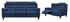 Crosby 2 Piece Sofa and Loveseat - Power Reclining w/ Power Headrests - Blue Fabric