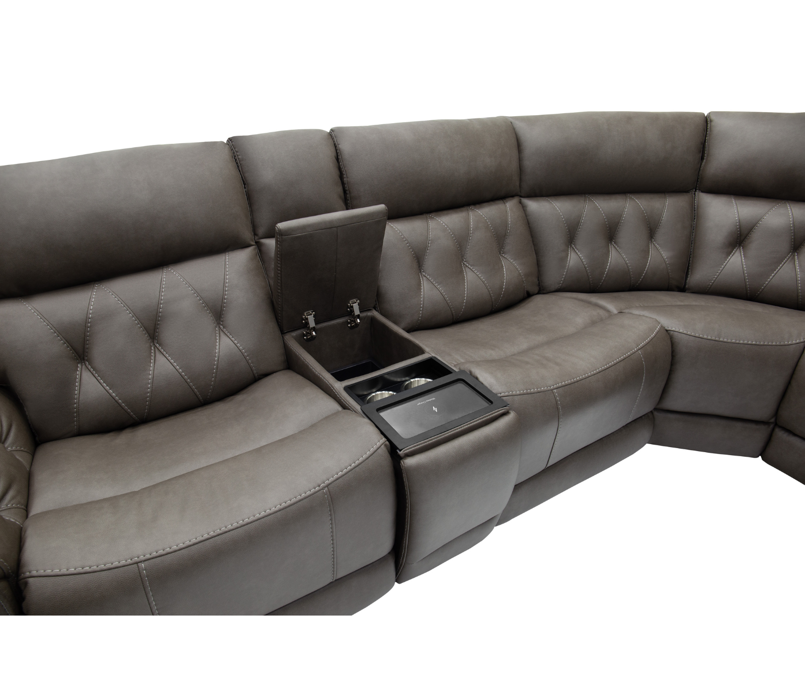 Palisade 6 Piece Sectional - Triple Power - Smoke Fabric