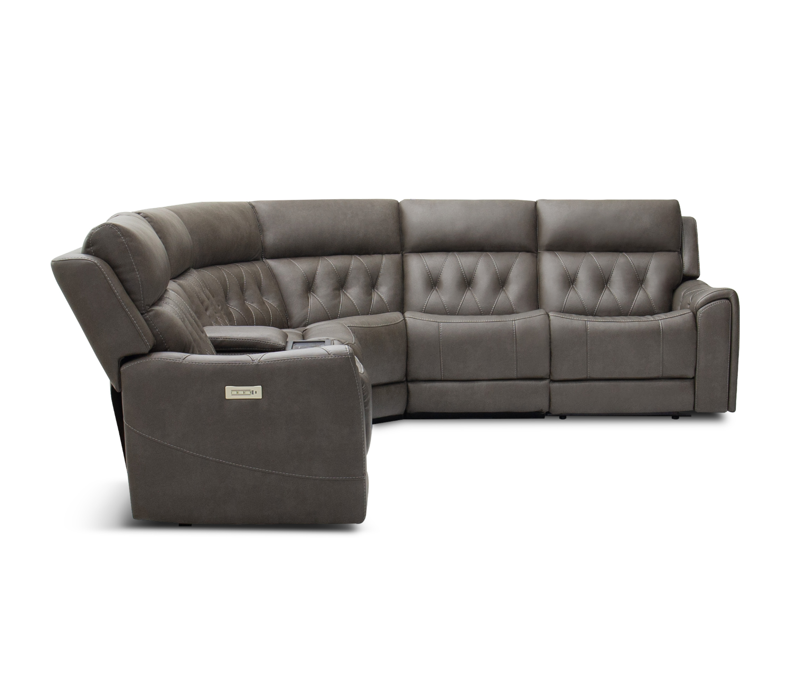 Palisade 6 Piece Sectional - Triple Power - Smoke Fabric