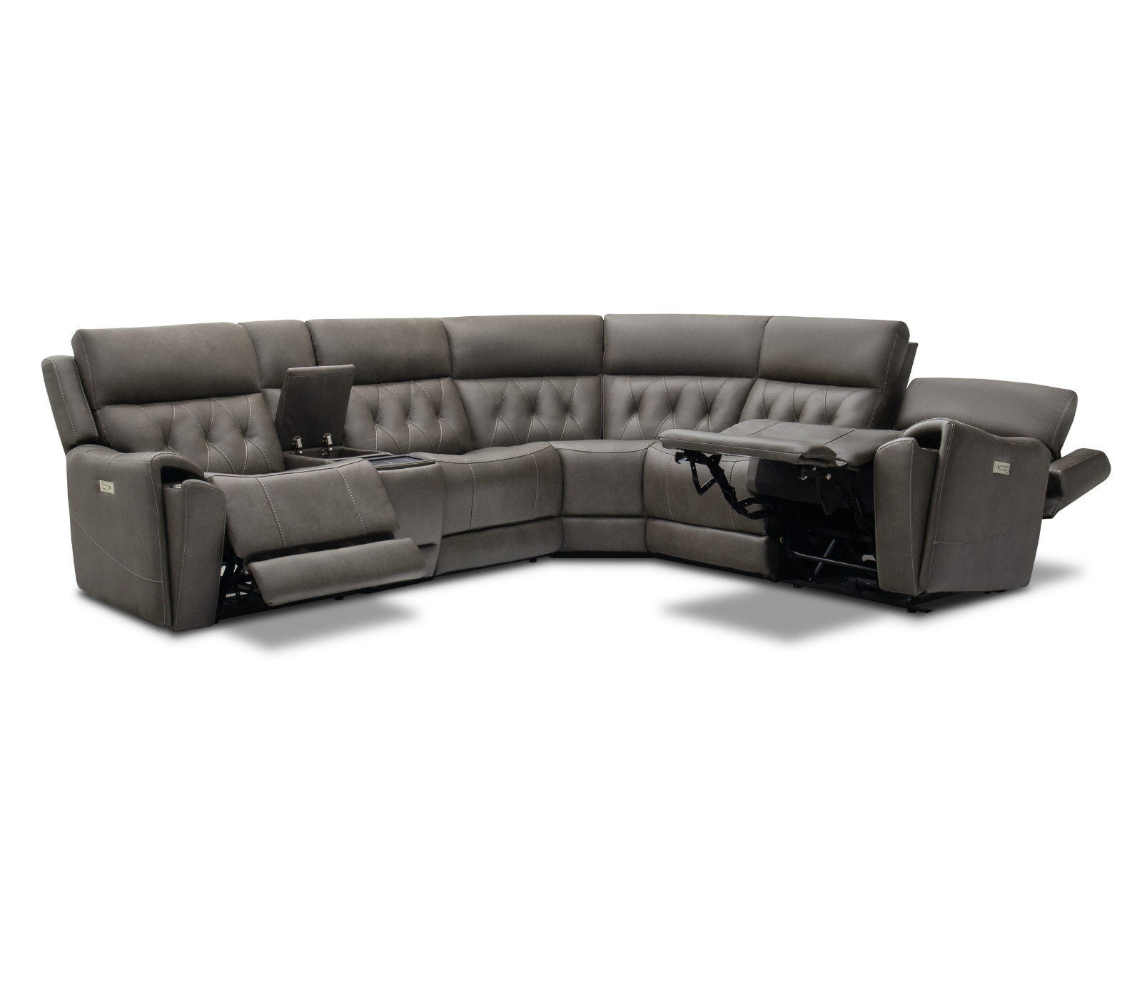 Palisade 6 Piece Sectional - Triple Power - Smoke Fabric