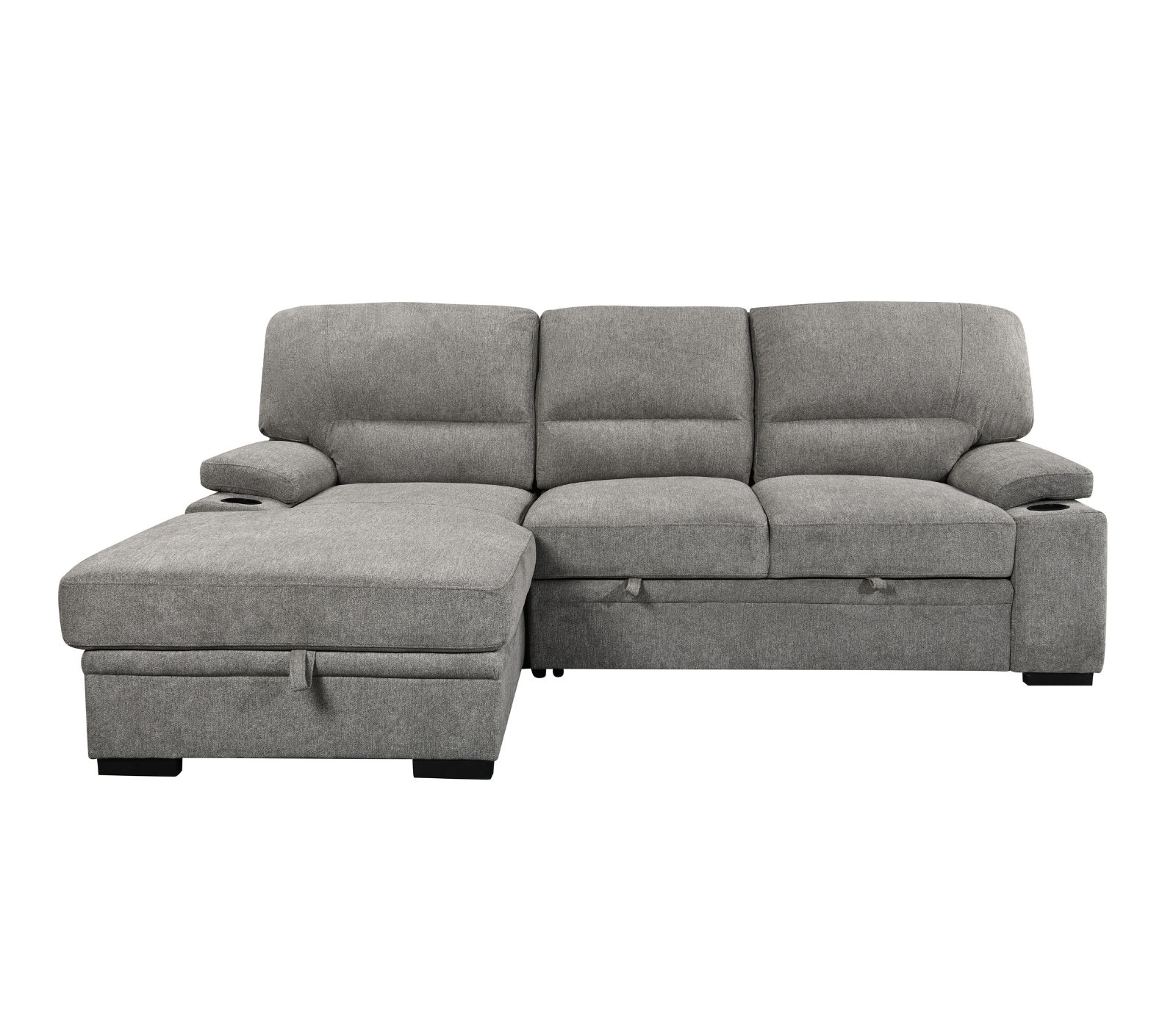 Philly 2 Piece Sectional w/ Pull-Out Sleeper - Ash Fabric