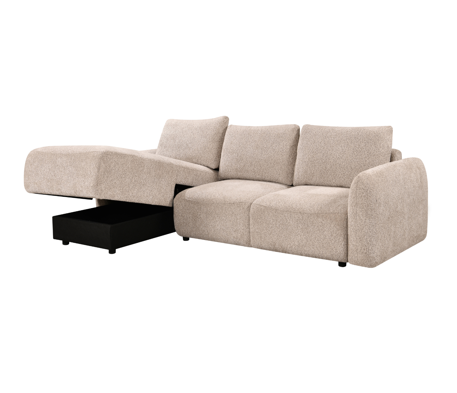 Prime 3 Piece Sectional w/ Pull-Out Sleeper - Mushroom Fabric