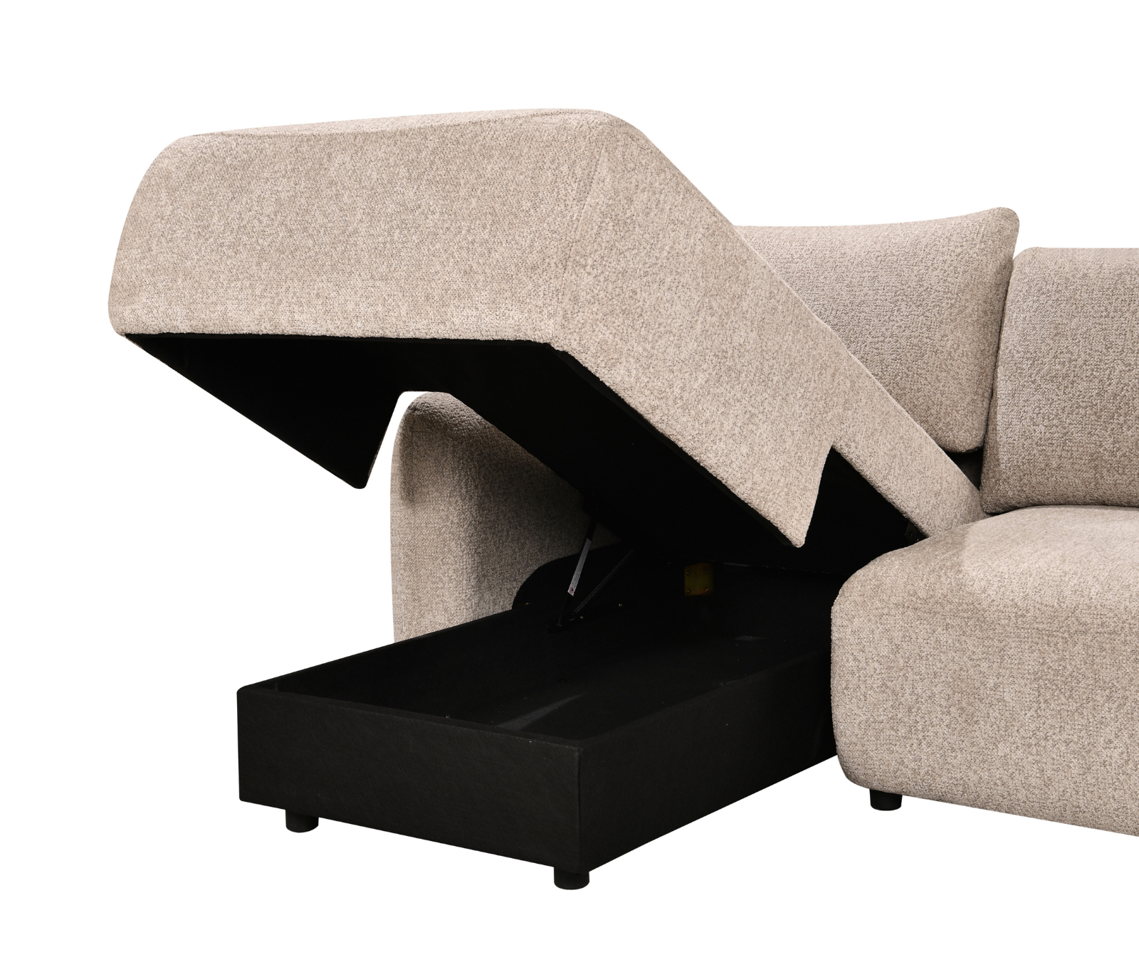 Prime 3 Piece Sectional w/ Pull-Out Sleeper - Mushroom Fabric