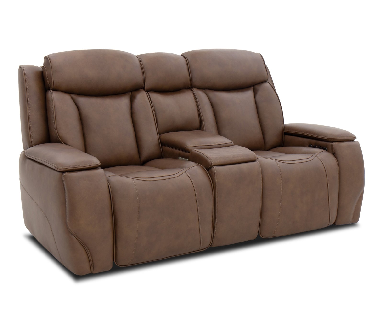 Showtime Loveseat W/ Console - Home Theatre Immersive - Chocolate Leather