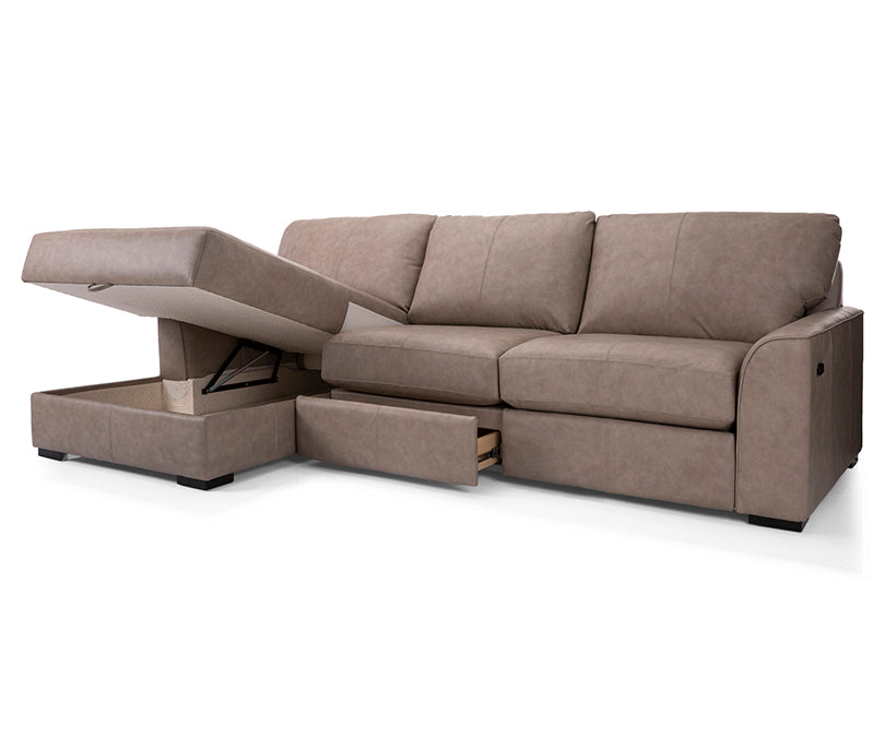 Brooklyn 2 Piece Power Reclining Sectional - Leather - Custom