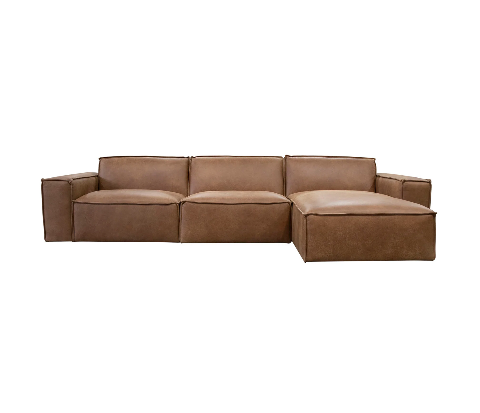 Bunny 3 Piece Sectional - Natural Cognac Leather