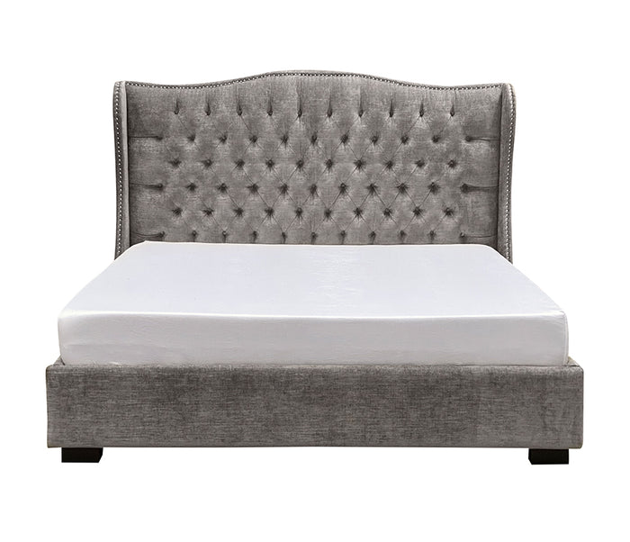 Catalina Upholstered Bed - Silver