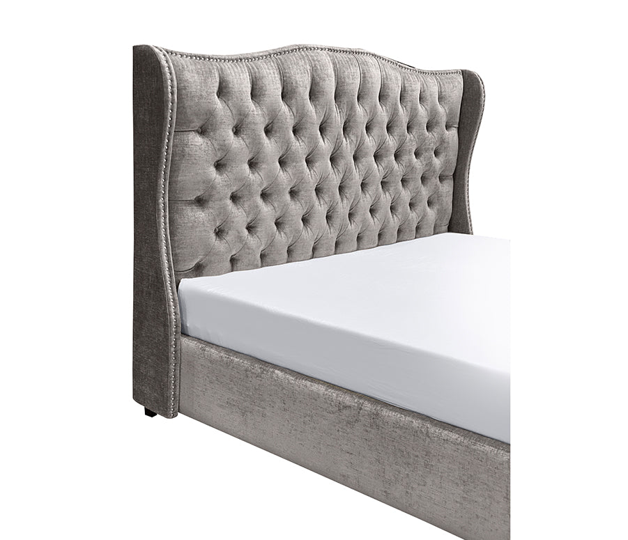 Catalina Upholstered Bed - Silver