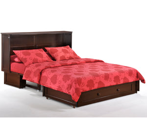 Clover Murphy Cabinet Bed w/ Mattress - Chocolate