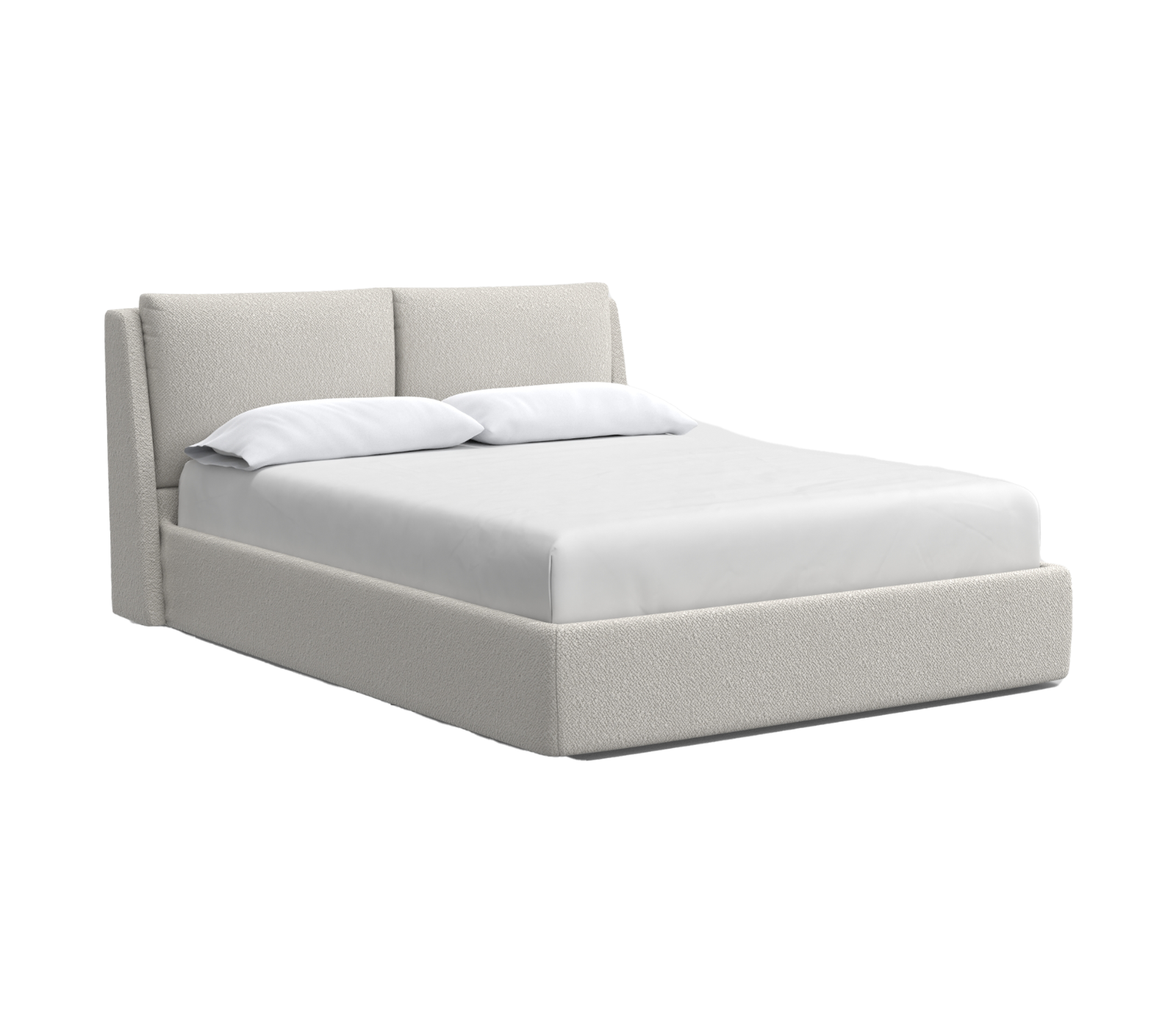 Snooze Upholstered Bed w/ Lift-Storage -  Cream Boucle