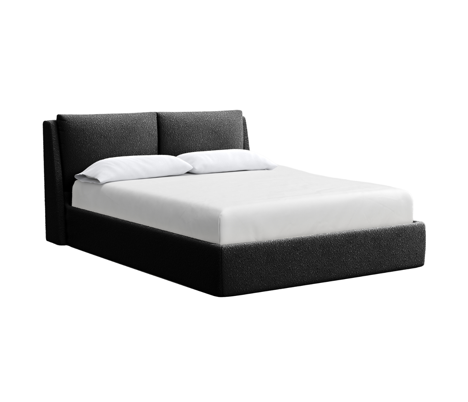 Snooze Upholstered Bed w/ Lift-Storage - Licorice Boucle