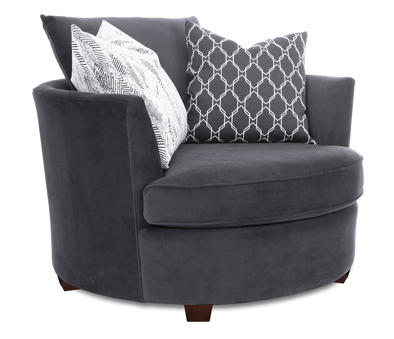 Cosmopolitan 46" Round Nest Chair - Charcoal Fabric - Custom