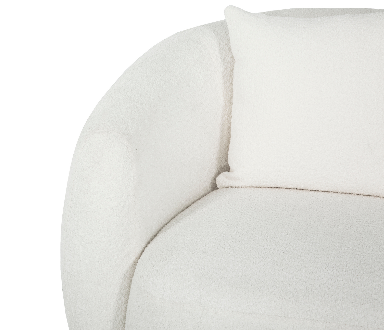 Alba Curve Chair - Ivory Boucle Fabric