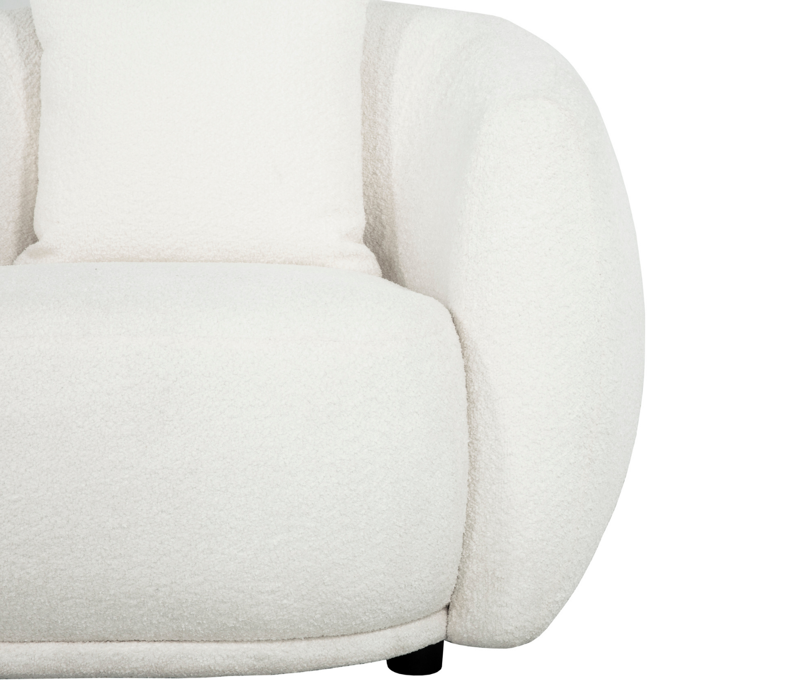 Alba Curve 4 Seater Sofa - Ivory Boucle Fabric