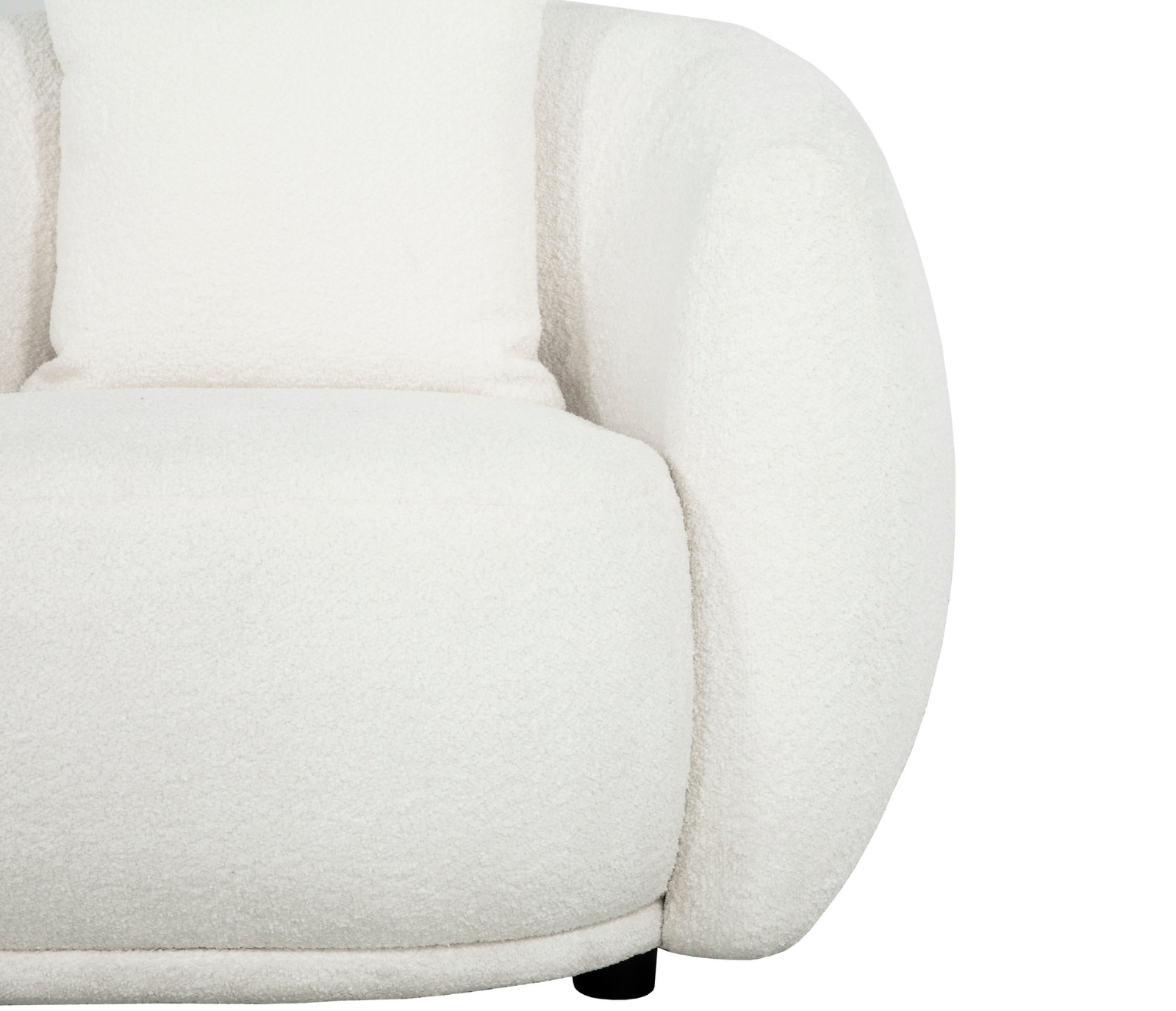 Alba Curve Loveseat - Ivory Boucle Fabric