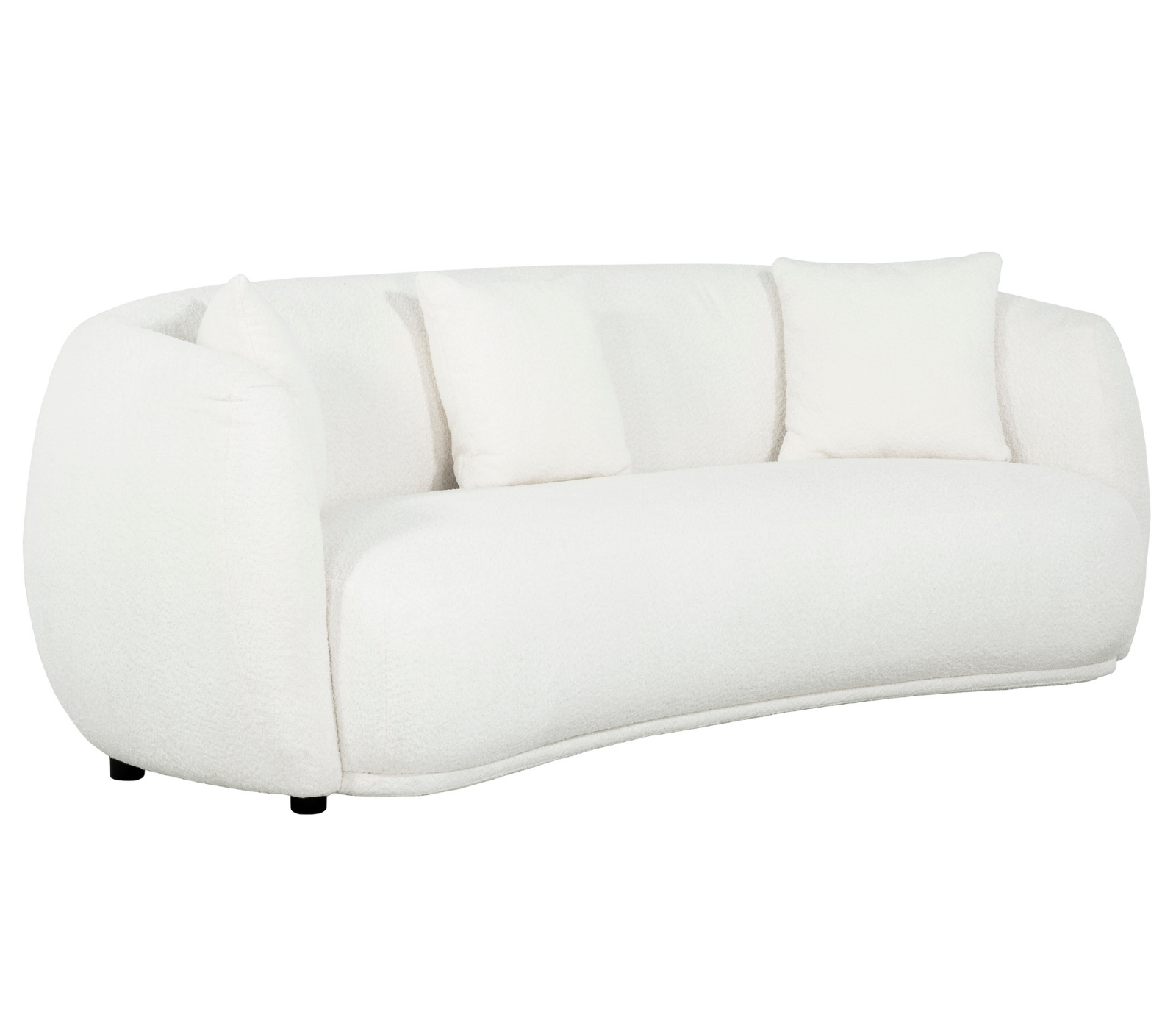 Alba Curve Sofa - Ivory Boucle Fabric