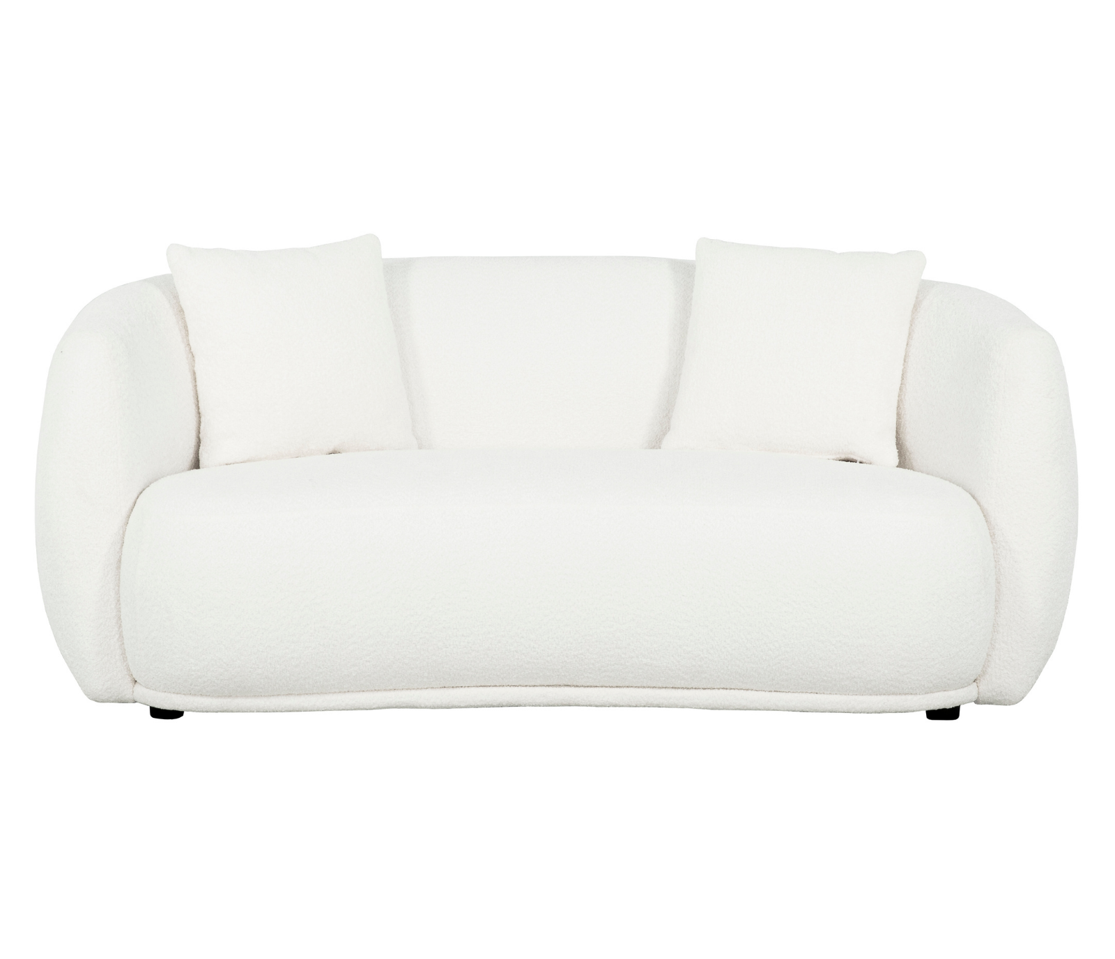 Alba Curve Loveseat - Ivory Boucle Fabric