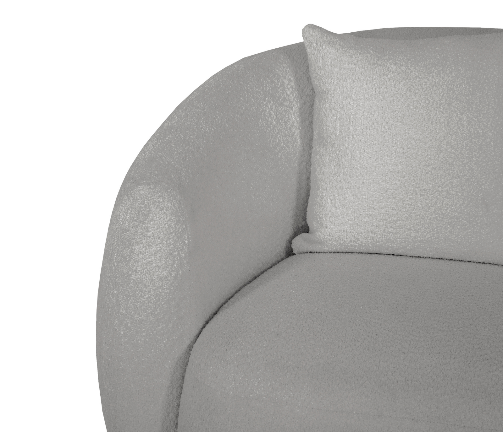 Alba Curve Loveseat - Pewter Boucle Fabric