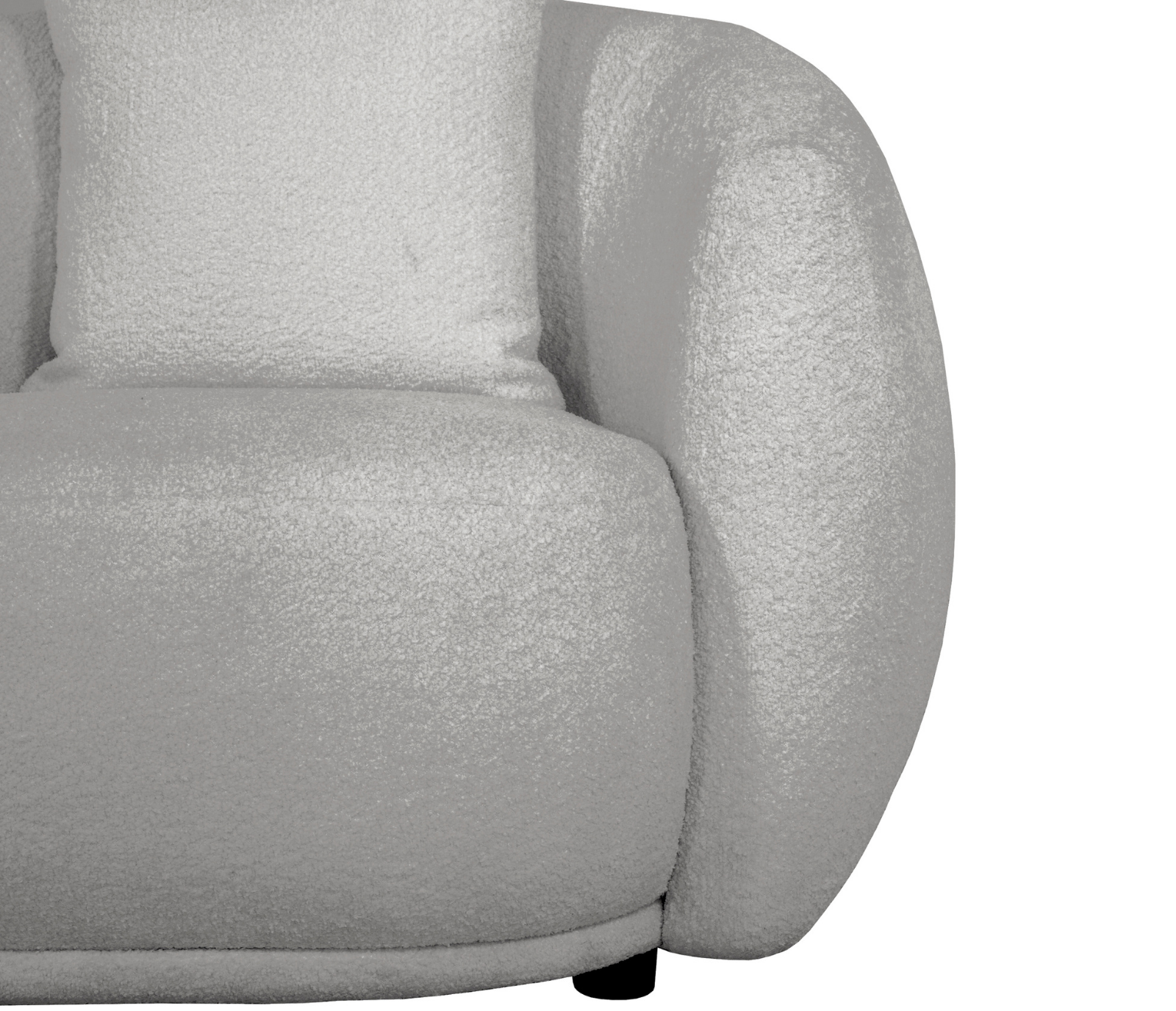 Alba Curve 4 Seater Sofa - Pewter Boucle Fabric