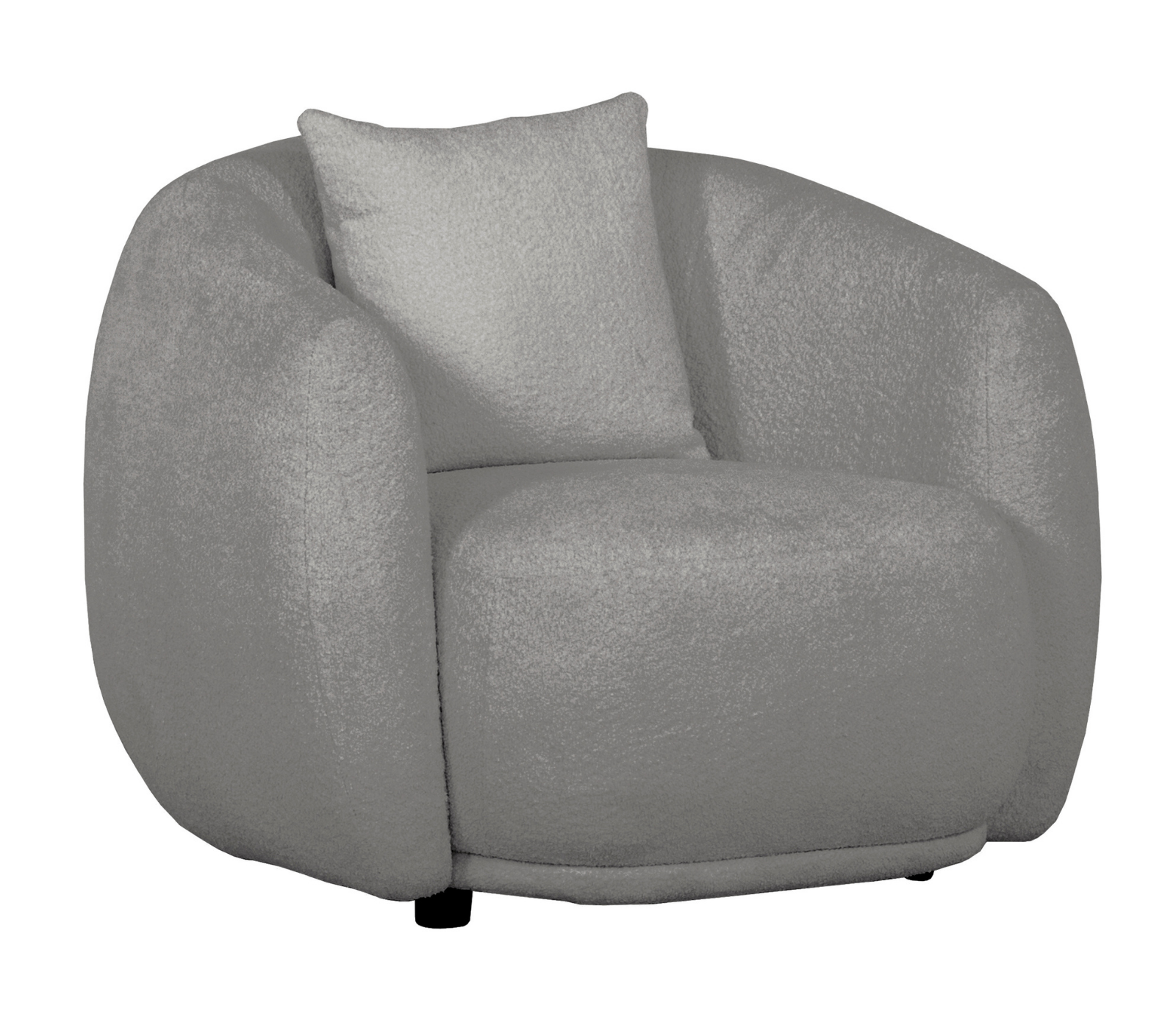 Alba Curve Chair - Pewter Boucle Fabric