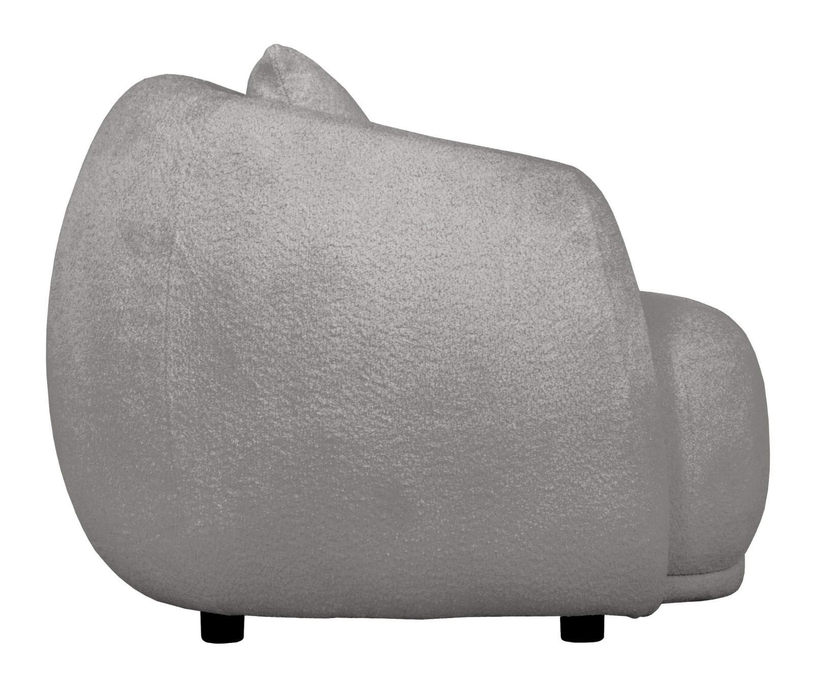 Alba Curve 4 Seater Sofa - Pewter Boucle Fabric