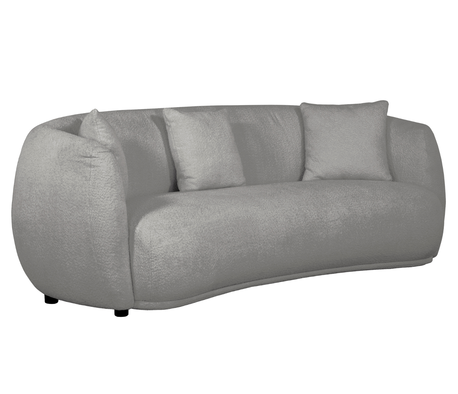 Alba Curve Sofa - Pewter Boucle Fabric