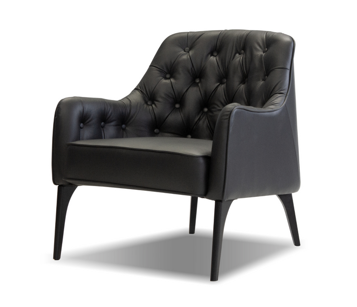 Ellington Accent Chair - Black Leather