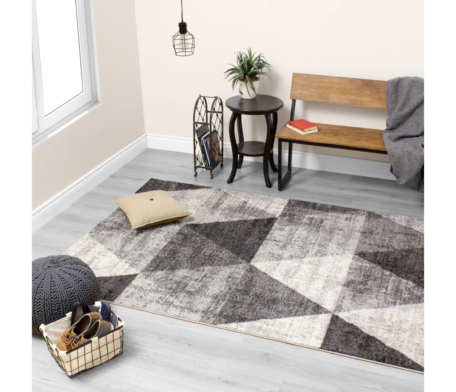 Focus - Area Rug - Grey / Cream