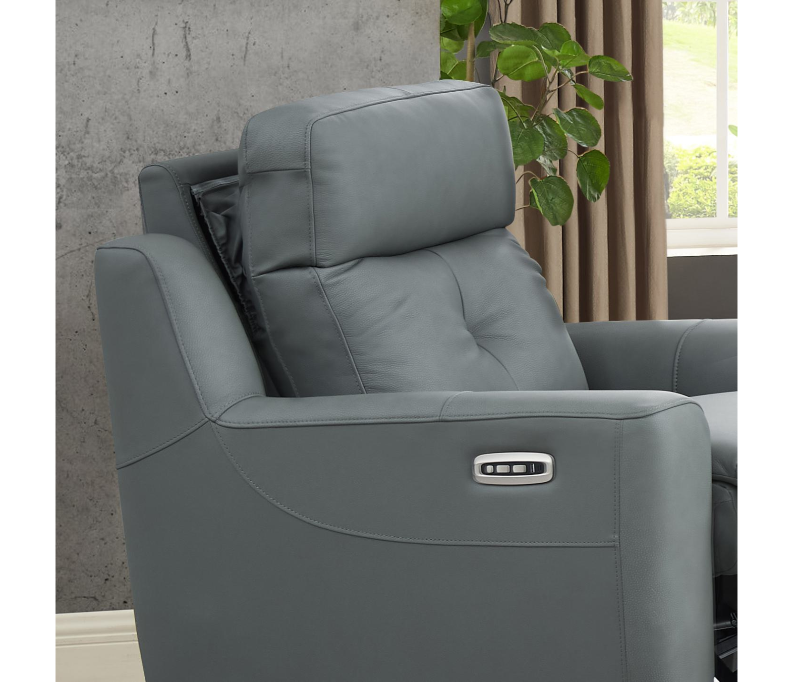 Ritchie Chair - Power Reclining w/ Power Headrest - Slate Leather