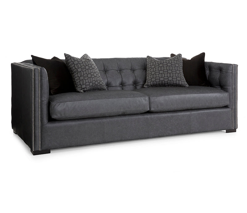 Gatsby Sofa - Charcoal Leather - Custom