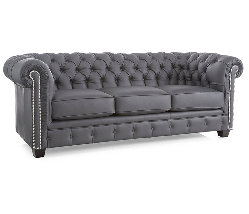 Gotham Sofa - Grey Leather - Custom