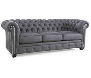 Gotham Sofa - Grey Leather