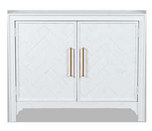 Gramercy Chevron  - 40" Accent Cabinet - White