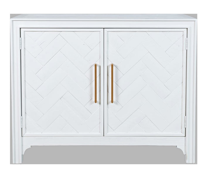 Gramercy Chevron  - 40" Accent Cabinet - White