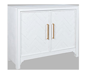 Gramercy Chevron  - 40" Accent Cabinet - White