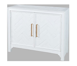 Gramercy Chevron  - 40" Accent Cabinet - White