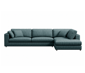 Janelle 3 Piece Sectional - Ocean Blue Fabric