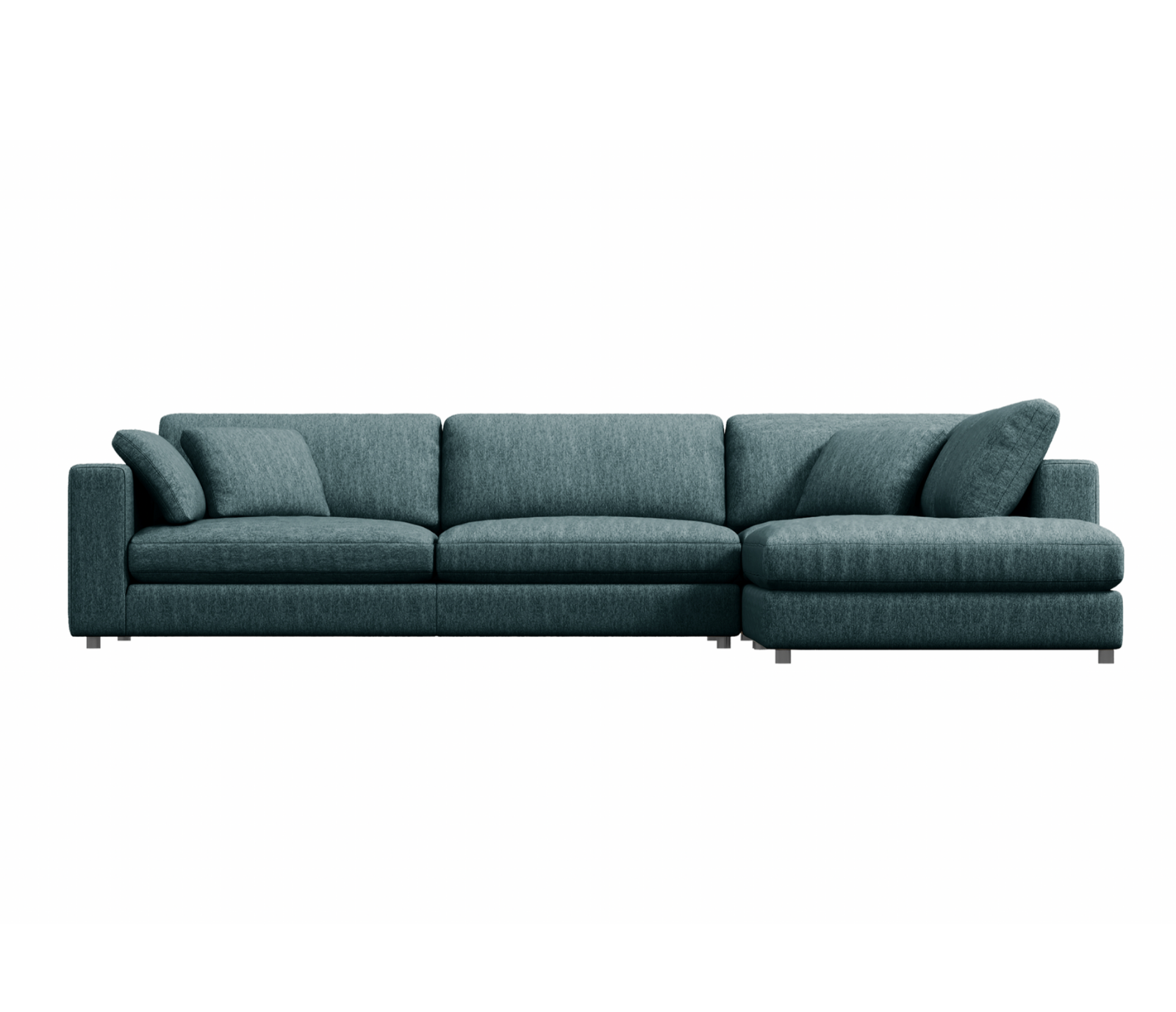 Janelle 3 Piece Sectional - Ocean Blue Fabric