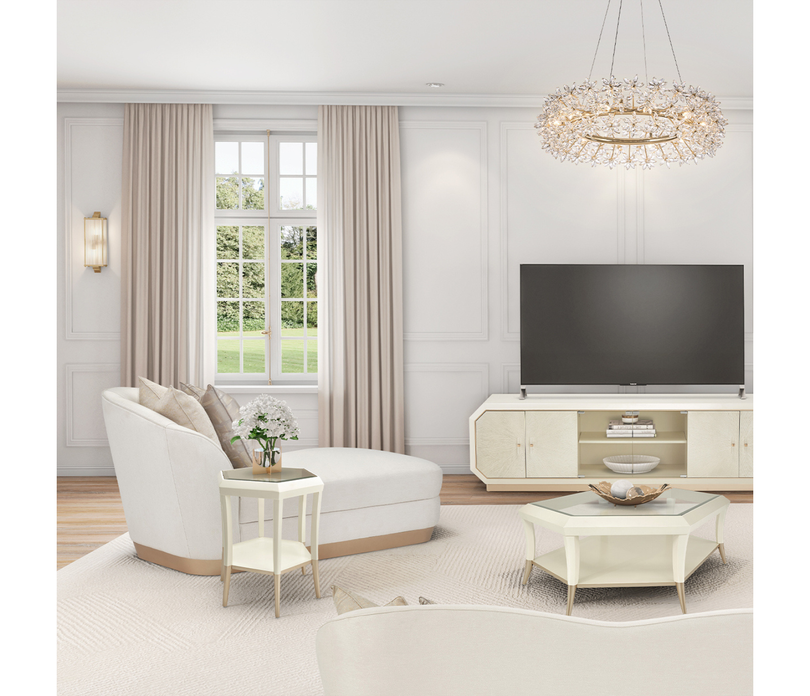 La Rachelle Chaise - Champagne Fabric