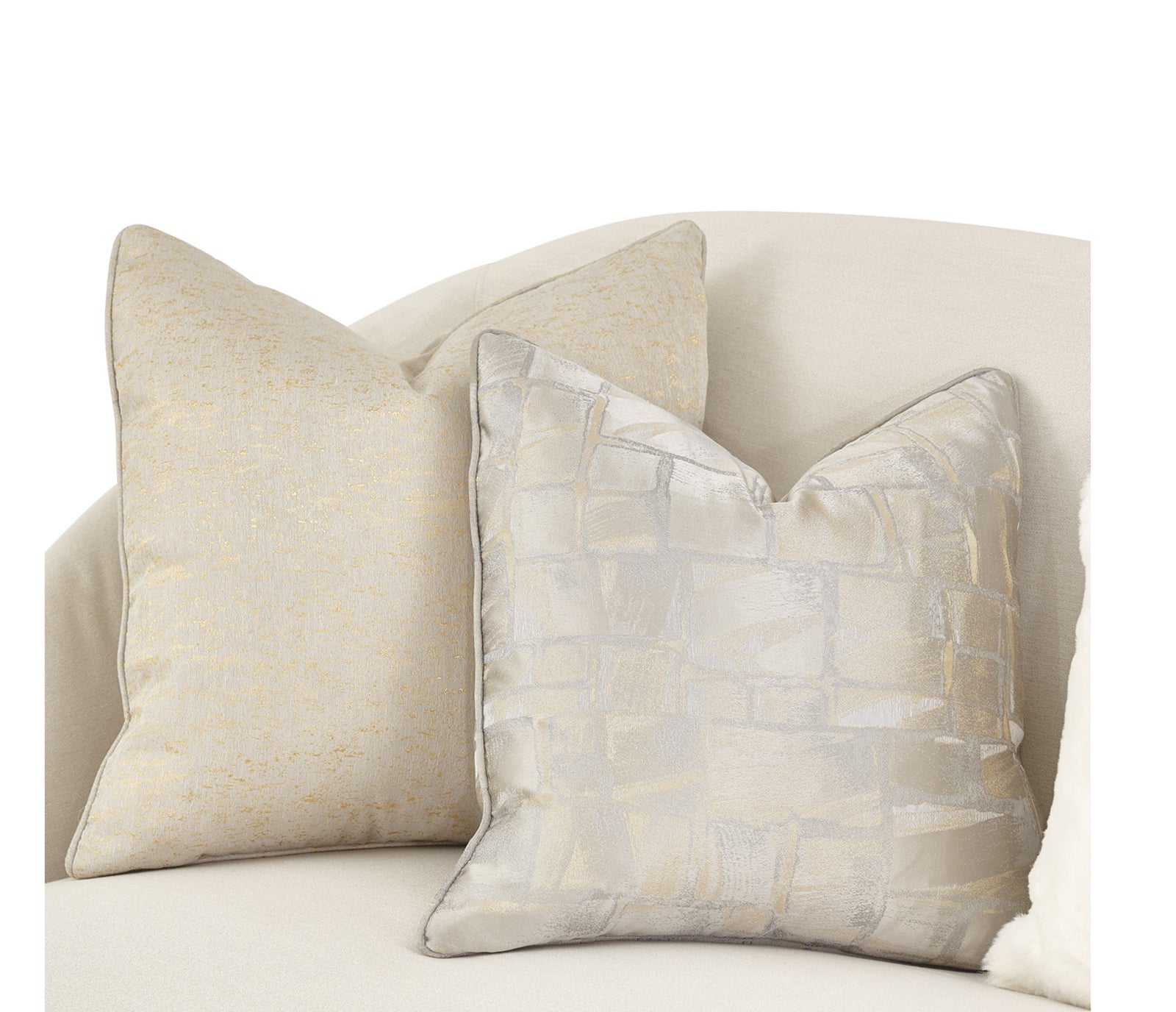 La Rachelle Sofa Champagne Fabric Buy Online or Jag's