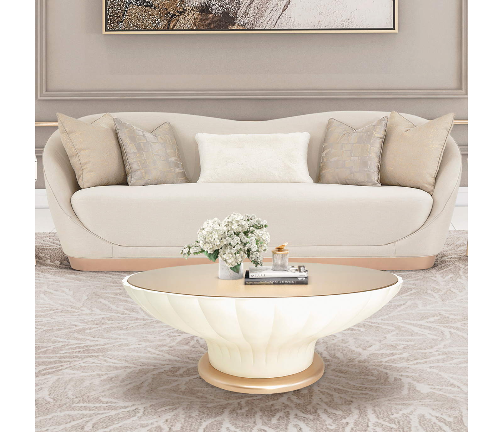 La Rachelle Sofa - Champagne Fabric