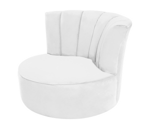 Marlo Accent Swivel Chair - White Velvet