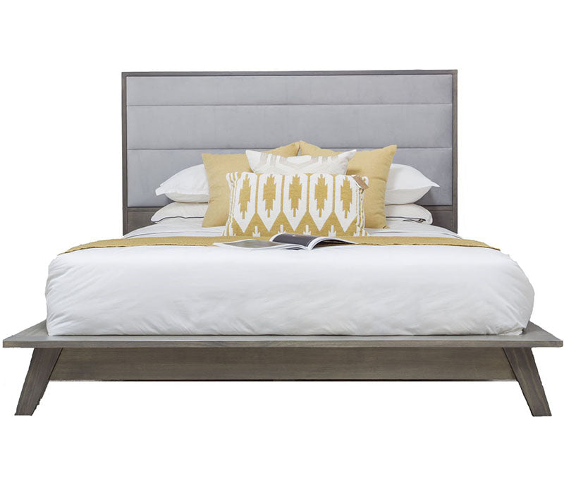 Metro Upholstered Platform Bed - Grey