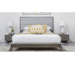Metro Upholstered Platform Bed - Grey