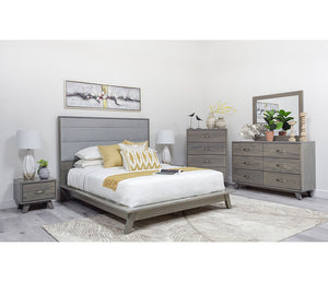 Metro Upholstered Platform Bed - Grey