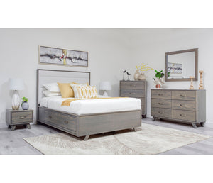 Metro Upholstered Storage Bed - Grey